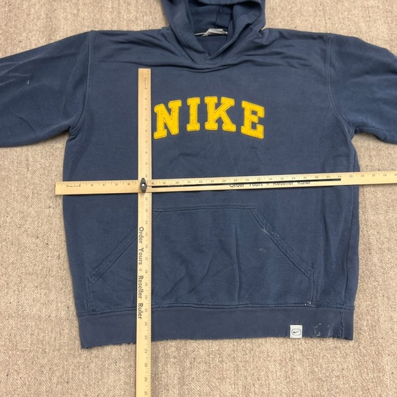 Vintage Nike Hoodie Mens Large Blue 2000s Y2K Distressed - Picture 8 of 10